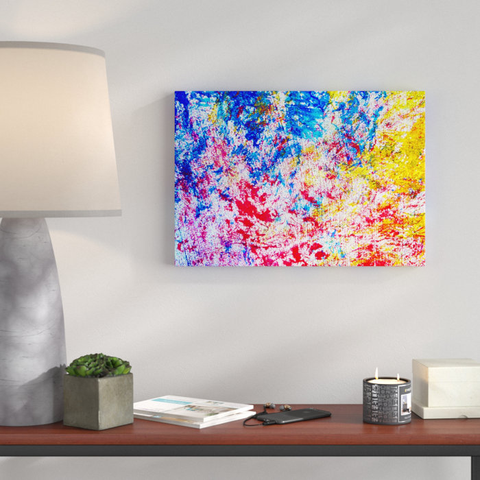Big Box Art Colourful Paint Splash Abstract Painting Print on Canvas